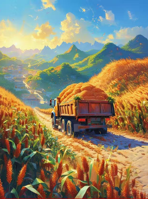 行進中國︱AI繪豐收 高粱田裡的新光景